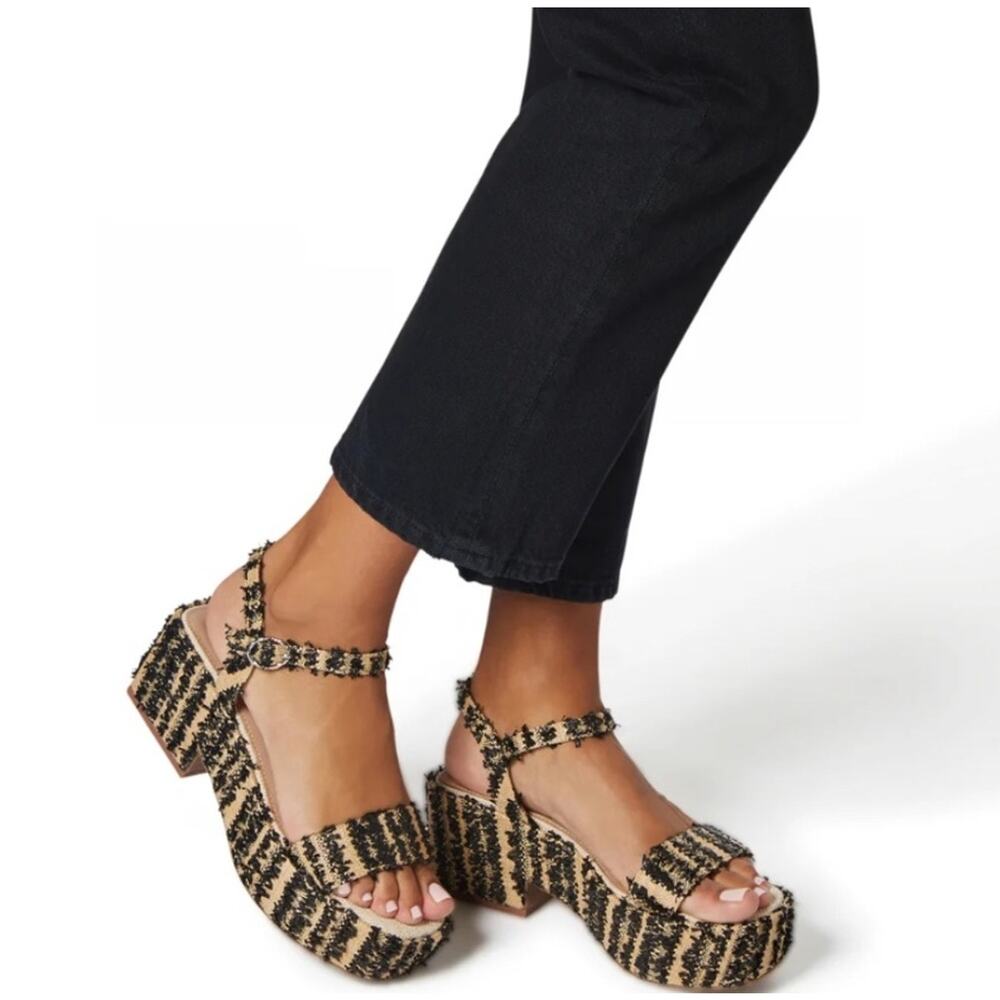 Katy Perry The Busy Bee Strappy Chuncky Platform Sandals Heeled Women Size 8 M